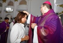 No Recife, governadora Raquel Lyra prestigia a abertura da Campanha da Fraternidade 2026 durante celebração da Missa de Cinzas