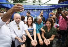 Governadora Raquel Lyra entrega água do Rio São Francisco a Gravatá e garante pacote de R$ 195 milhões em obras