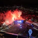 Mais de 100 mil pessoas circularam pelo Pátio de Eventos para ver a estreia do Brasil na Copa e as atrações na noite deste sábado