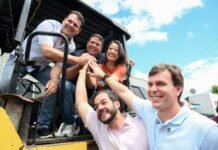 Miguel Coelho acompanha Raquel Lyra e Túlio Gadelha em agenda de obras em Palmares