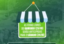 Nota Informativa – Feiras livres de bairro terão mudanças no funcionamento em virtude do segundo turno das eleições